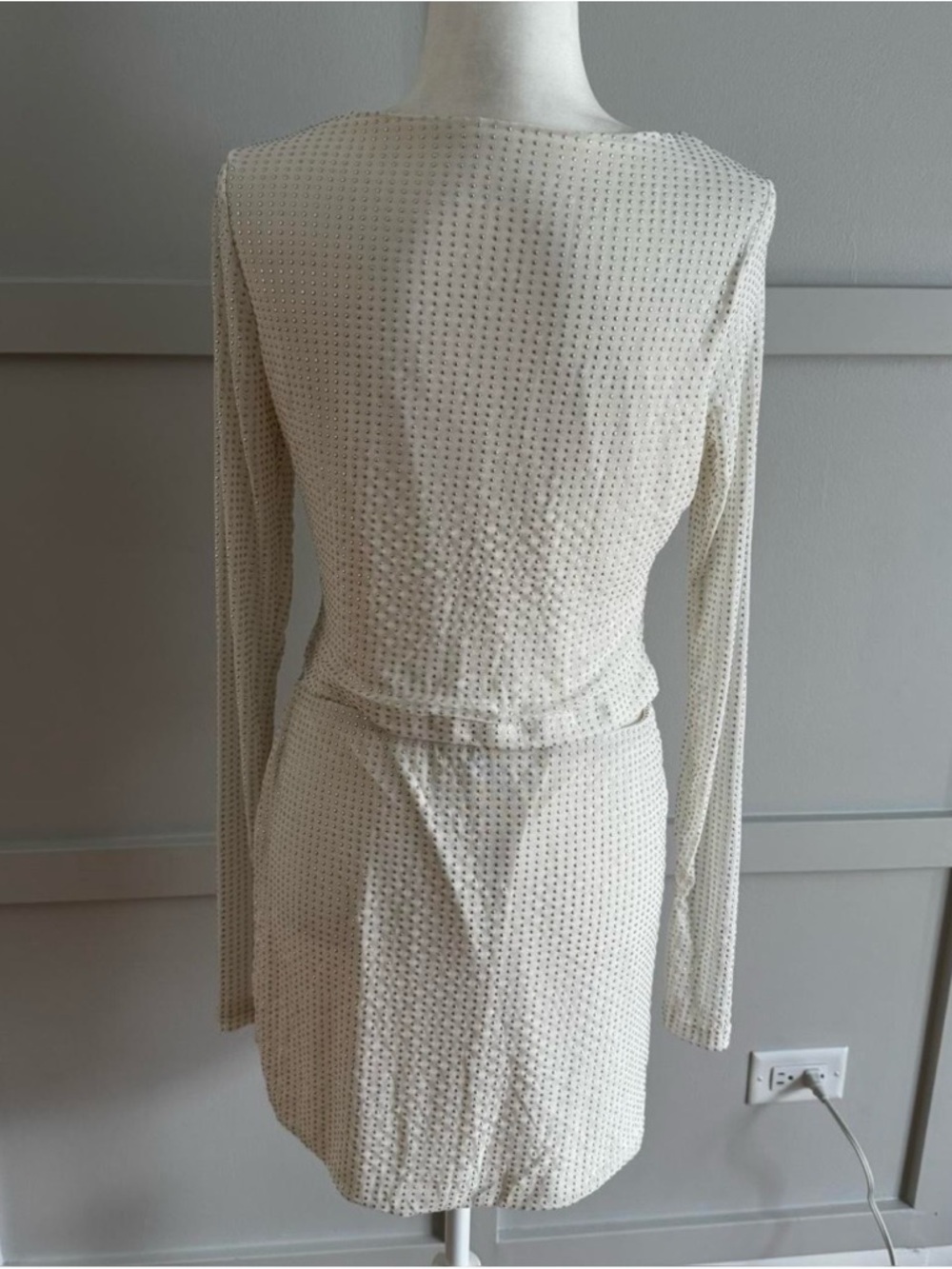 Sparkling White Rhinestone Two-Piece Set - Picture 4 of 7